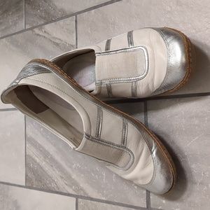 Cole Haan Silver and Cream Flats